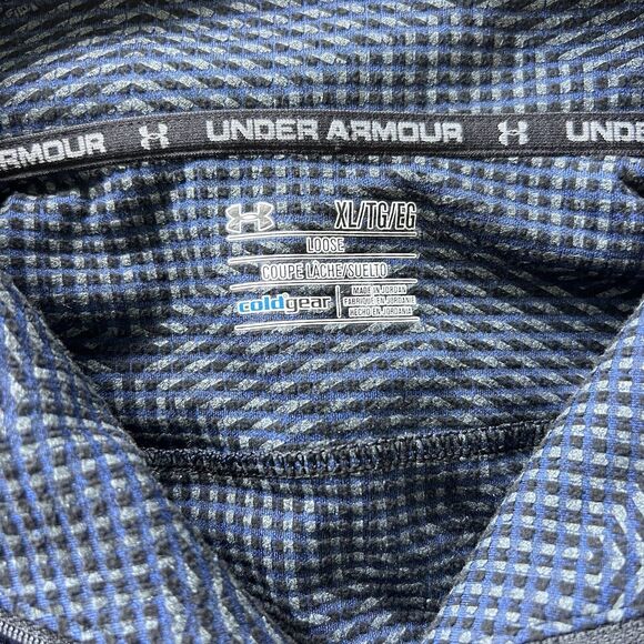 Under Armour Mens XLarge Loose Fit Cold Gear Dark Blue Black Pullover Jacket - Picture 5 of 11